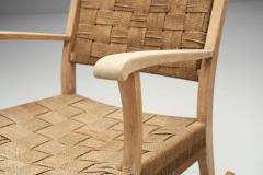 Danish Cord and Beech Rocking Chair Denmark 1940s - 2228494