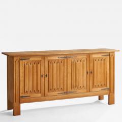 Danish Designer Cabinet with Oak and Iron Denmark 1960s - 4797662
