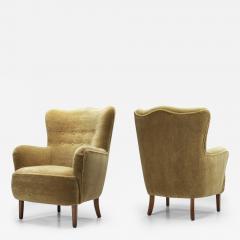 Danish Easy Chairs with Beech Legs Denmark 1940s - 3118578