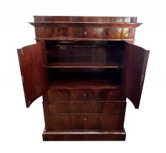 Danish Empire Tall Chest of Drawers in Book Matched Flame Mahogany Veneer - 3547978