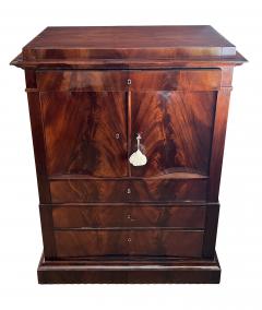 Danish Empire Tall Chest of Drawers in Book Matched Flame Mahogany Veneer - 3547979
