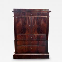 Danish Empire Tall Chest of Drawers in Book Matched Flame Mahogany Veneer - 3548699