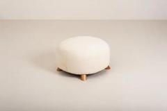 Danish Large Stool Upholstered in Casentino Woollen Fabric Denmark 1940s - 3469041