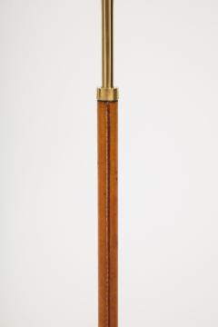 Danish Leather and Brass Floor Lamp Circa 1960s - 2740791
