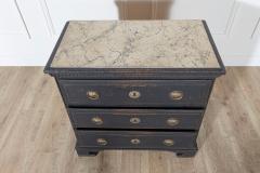 Danish Louis Seize Style Chest of Drawers with Painted Marble Top circa 1920 - 4223251