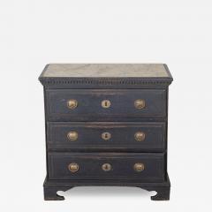 Danish Louis Seize Style Chest of Drawers with Painted Marble Top circa 1920 - 4225695