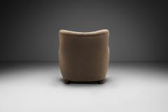 Danish Lounge Chair with Light Brown Upholstery Denmark 1940s - 4100075
