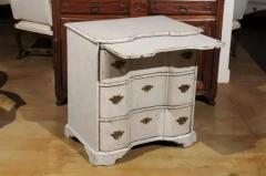Danish Mid 18th Century Three Drawer Painted Wood Commode with Serpentine Front - 3416805
