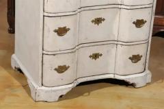 Danish Mid 18th Century Three Drawer Painted Wood Commode with Serpentine Front - 3416806