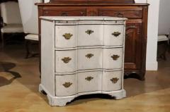 Danish Mid 18th Century Three Drawer Painted Wood Commode with Serpentine Front - 3416808