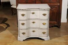 Danish Mid 18th Century Three Drawer Painted Wood Commode with Serpentine Front - 3416838