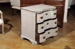 Danish Mid 18th Century Three Drawer Painted Wood Commode with Serpentine Front - 3416843