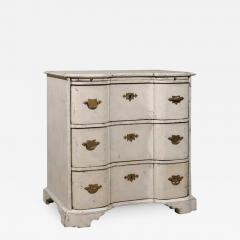 Danish Mid 18th Century Three Drawer Painted Wood Commode with Serpentine Front - 3431342