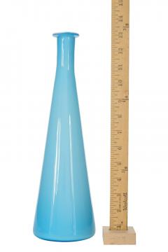 Danish Mid Century Blue and White Glass Bud Vase - 4672763