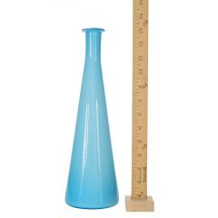 Danish Mid Century Blue and White Glass Bud Vase - 4720702