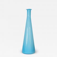 Danish Mid Century Blue and White Glass Bud Vase - 4720709