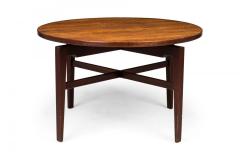 Danish Mid Century Circular Walnut Revolving Lazy Susan Dining Table - 4635727