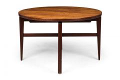 Danish Mid Century Circular Walnut Revolving Lazy Susan Dining Table - 4635728