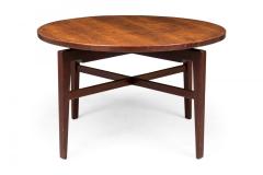 Danish Mid Century Circular Walnut Revolving Lazy Susan Dining Table - 4635729