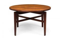 Danish Mid Century Circular Walnut Revolving Lazy Susan Dining Table - 4635732