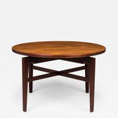 Danish Mid Century Circular Walnut Revolving Lazy Susan Dining Table - 4689857