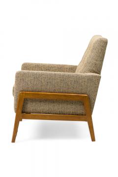 Danish Mid Century Grey and Blue Tweed Upholstered Armchair - 4667166