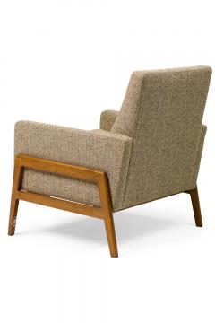 Danish Mid Century Grey and Blue Tweed Upholstered Armchair - 4667167