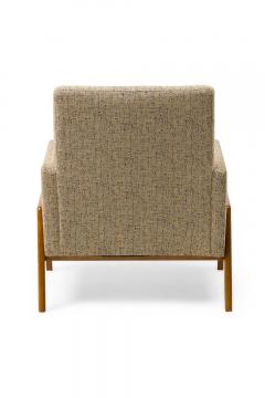 Danish Mid Century Grey and Blue Tweed Upholstered Armchair - 4667168