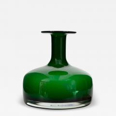 Danish Mid Century Holmegaard Green and White Bud Vase - 4742192