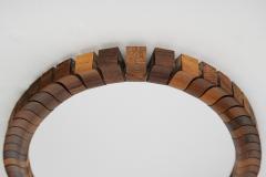 Danish Mid Century Modern Handcrafted Oval Mirror Denmark 1960s - 2742141
