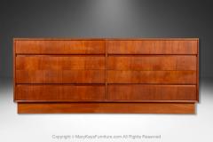 Danish Mid Century Modern Long Teak Dresser - 3991978