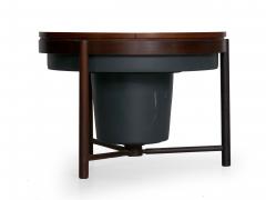 Danish Mid Century Modern Rosewood Cocktail Serving Table w Ice Bucket - 1166758