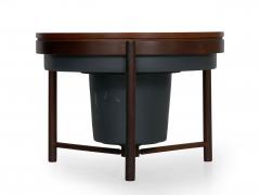 Danish Mid Century Modern Rosewood Cocktail Serving Table w Ice Bucket - 1166761