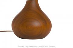 Danish Mid Century Staved Teak Wood Bulbous Sculpted Table Lamp - 2954237