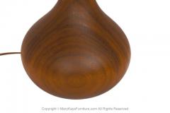 Danish Mid Century Staved Teak Wood Bulbous Sculpted Table Lamp - 2954238