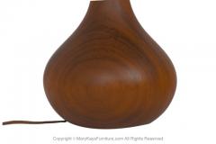 Danish Mid Century Staved Teak Wood Bulbous Sculpted Table Lamp - 2954242