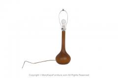 Danish Mid Century Staved Teak Wood Bulbous Sculpted Table Lamp - 2954312
