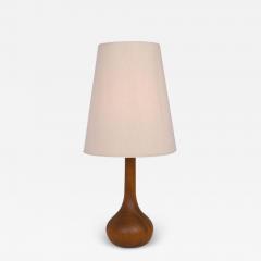 Danish Mid Century Staved Teak Wood Bulbous Sculpted Table Lamp - 2962876
