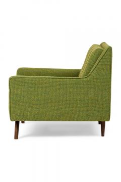 Danish Mid Century Style Green Tweed Tufted Armchair - 4667178