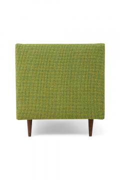 Danish Mid Century Style Green Tweed Tufted Armchair - 4667180