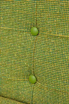 Danish Mid Century Style Green Tweed Tufted Armchair - 4667182