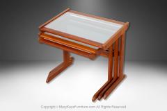 Danish Mid Century Teak Glass Top Nesting Tables - 4020402