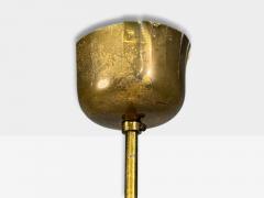 Danish Moden Pendant Light Polished Brass Opal Glass Denmark 1950s - 4760510