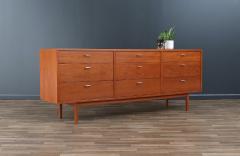 Danish Modern 9 Drawer Teak Dresser with Steel Pulls - 3711939