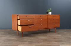 Danish Modern 9 Drawer Teak Dresser with Steel Pulls - 3711940