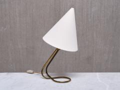Danish Modern Adjustable Table Desk Lamp with Brass Base and Cone Shade 1950s - 4146063