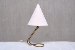 Danish Modern Adjustable Table Desk Lamp with Brass Base and Cone Shade 1950s - 4146066