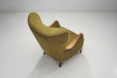 Danish Modern Armchair with Wooden Details Denmark 1950s - 2854792