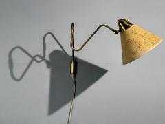 Danish Modern Articulating Wall Light Brass Denmark 1960s - 4493186