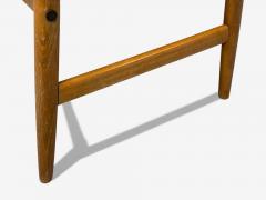 Danish Modern Aztec Fabric Light Stained Wood Footstool Denmark 1950s - 4423483